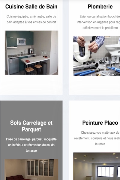 Création de site internet pour entreprise de rénovation, menuisier, immobilier à Châtelet, Charleroi, Namur, Mons - Wallonie - Belgique